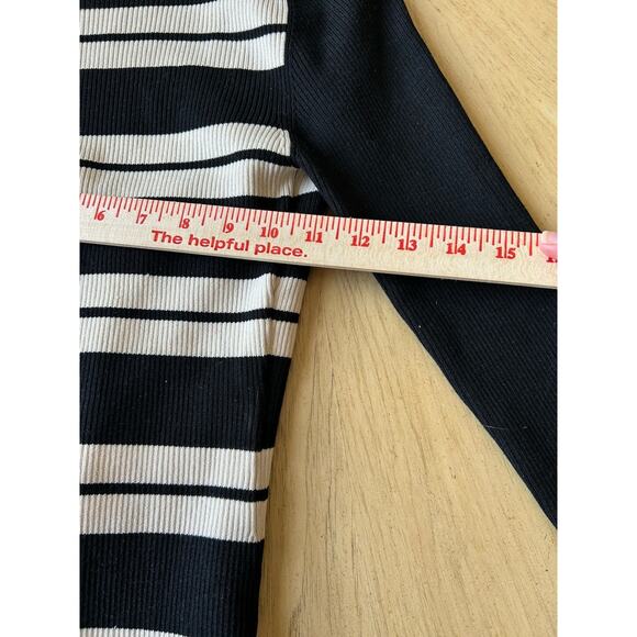 BEBE Silk Blend cardigan Sweater Ribbed Striped Office Siren Sexy Corpcore Y2K S - Picture 6 of 10